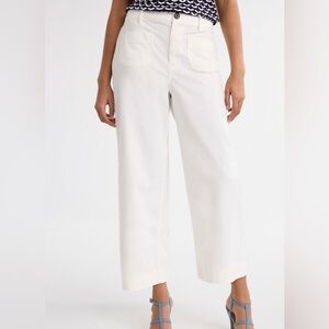 Free Assembly White Wide Leg Cropped Pants